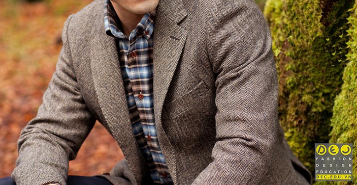 Áo khoác vải Tweed Cheviot 